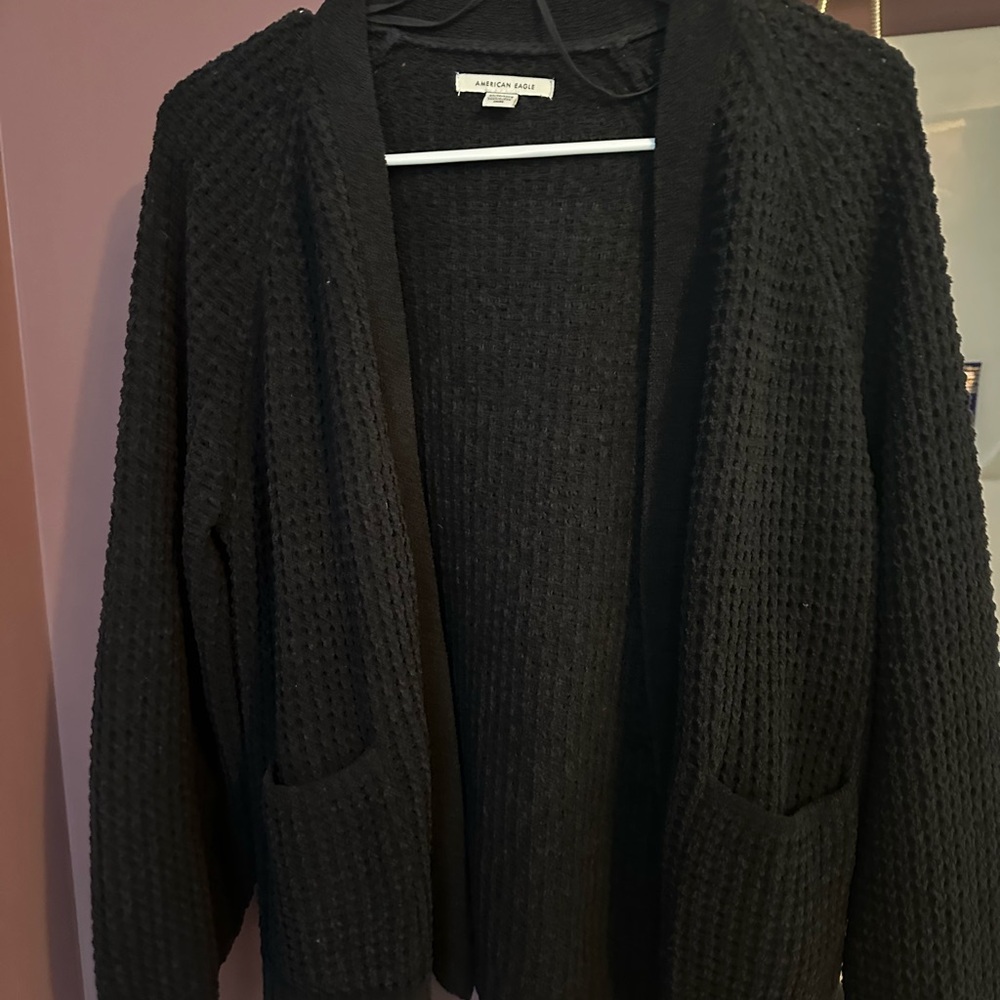 American Eagle Outfitters Black Textured Cardigan